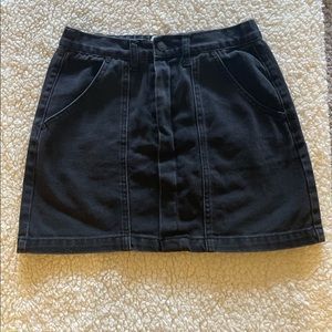 UNIF black denim mini skirt